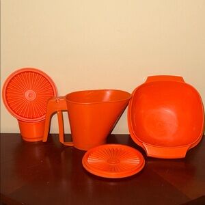 Vintage Orange Kitchenware Set miscellaneous